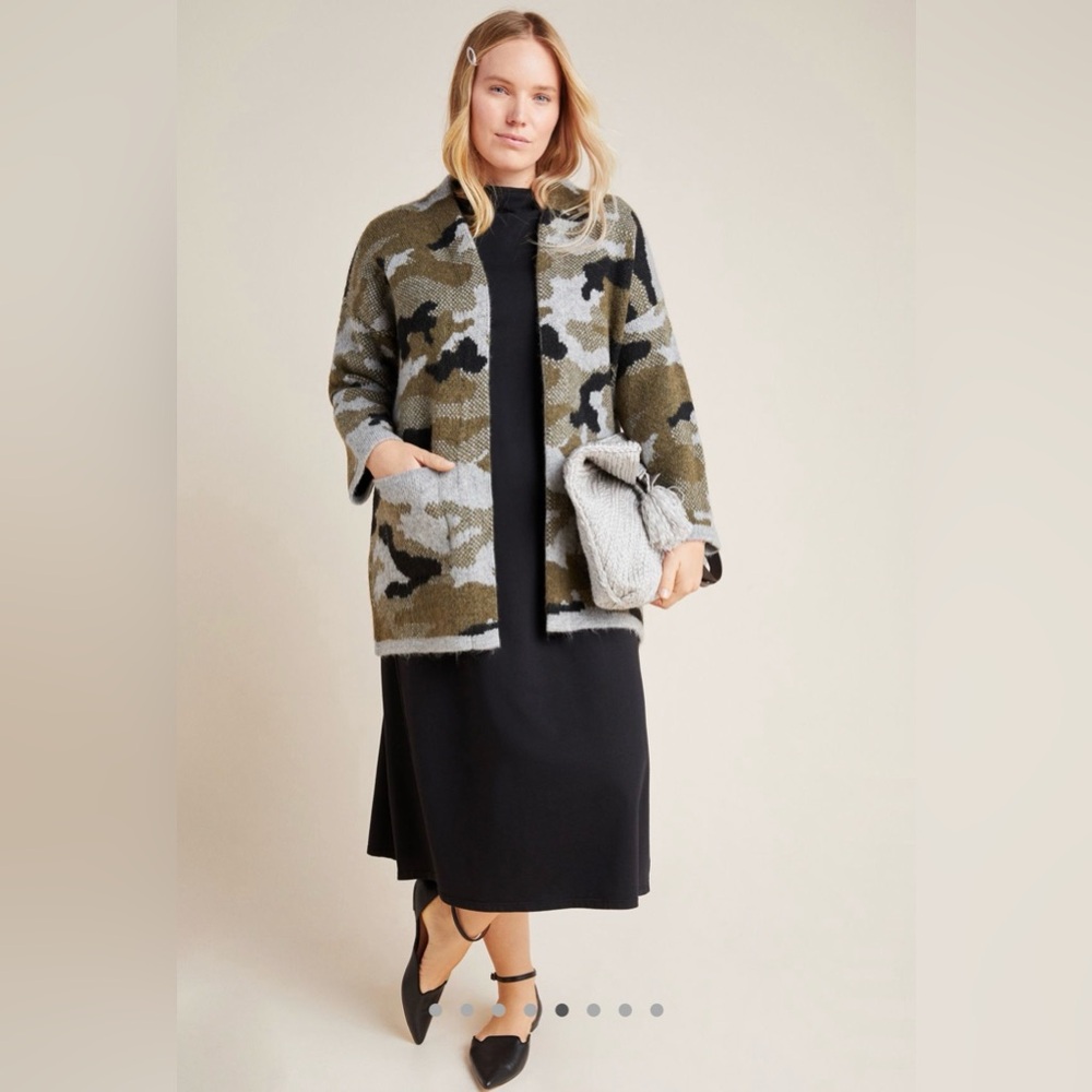 Anthropologie Camo Cardigan